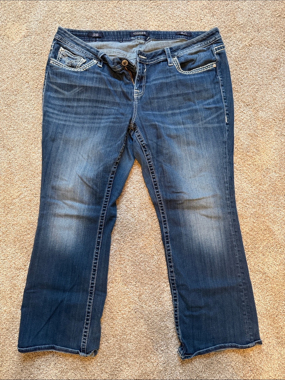 Vigoss Chelsea slim boot plus 22 Dark Blue Boot Cut Jeans length 32 heritage fit